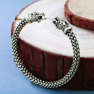 Bracelet viking les loups Freki et Geri bronze ancien