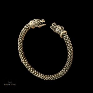 bracelet viking les loups Freki et Geri bronze, cadeau