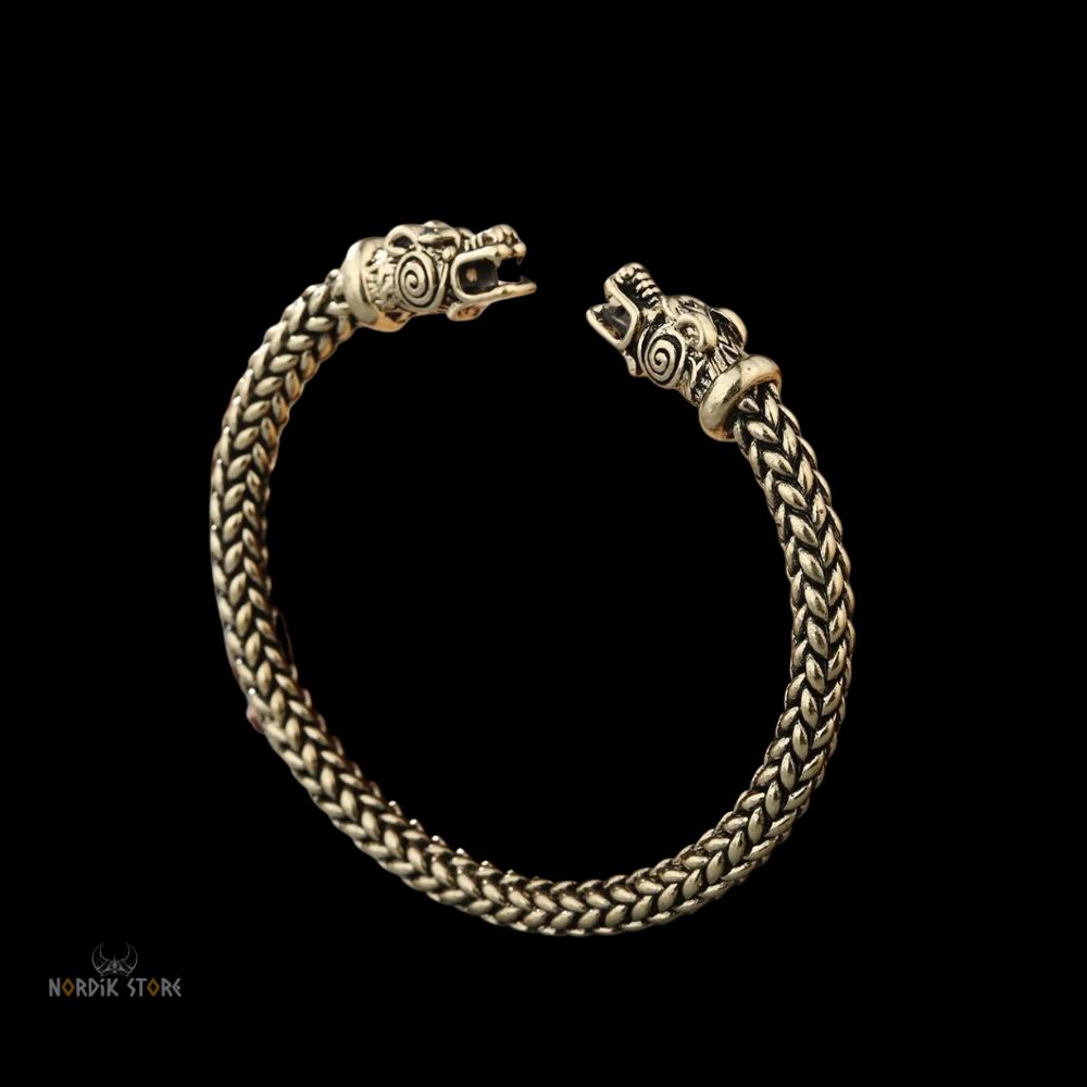 bracelet viking les loups Freki et Geri bronze, cadeau