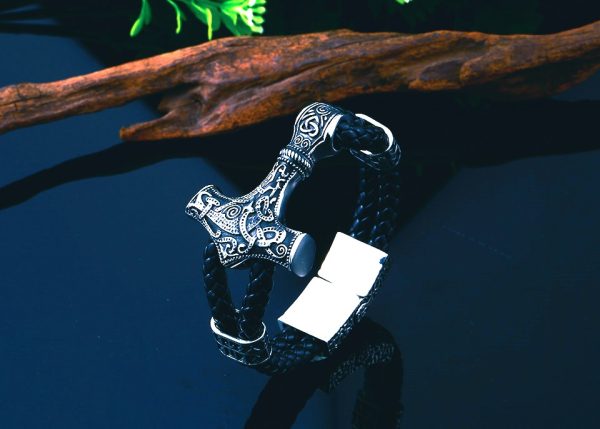 Bracelet viking Mjollnir tresse