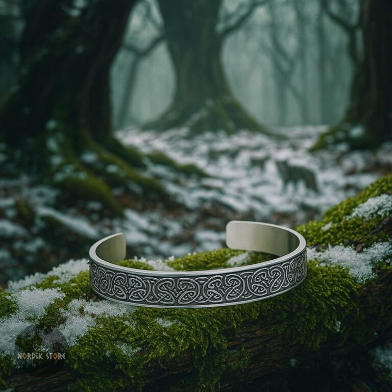 bracelet viking Noeud Triquetra argent, cadeau homme et femme