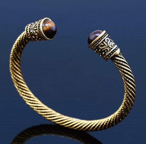 Bracelet viking nordique ambre de la déesse Freyja
