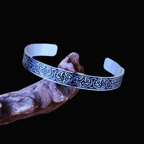 Bracelet viking nordique noeud Triquetra argent