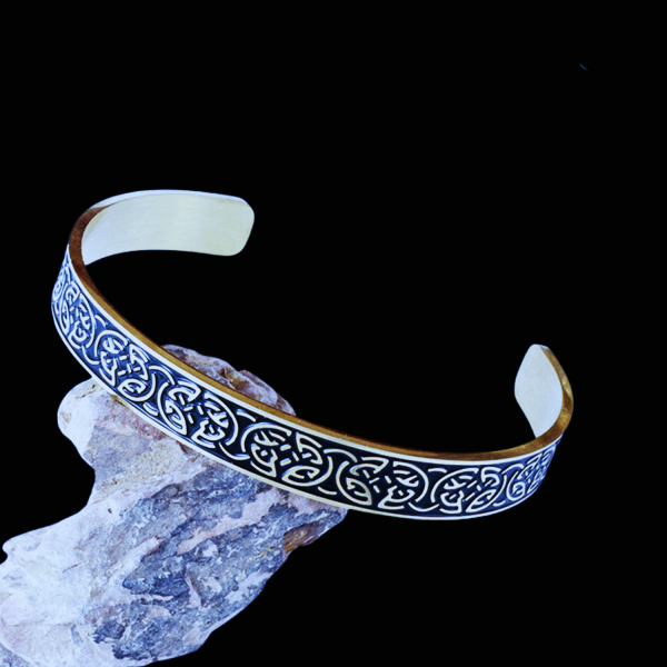 Bracelet viking nordique noeud Triquetra or