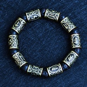 Bracelets vikings runes volcaniques bronze
