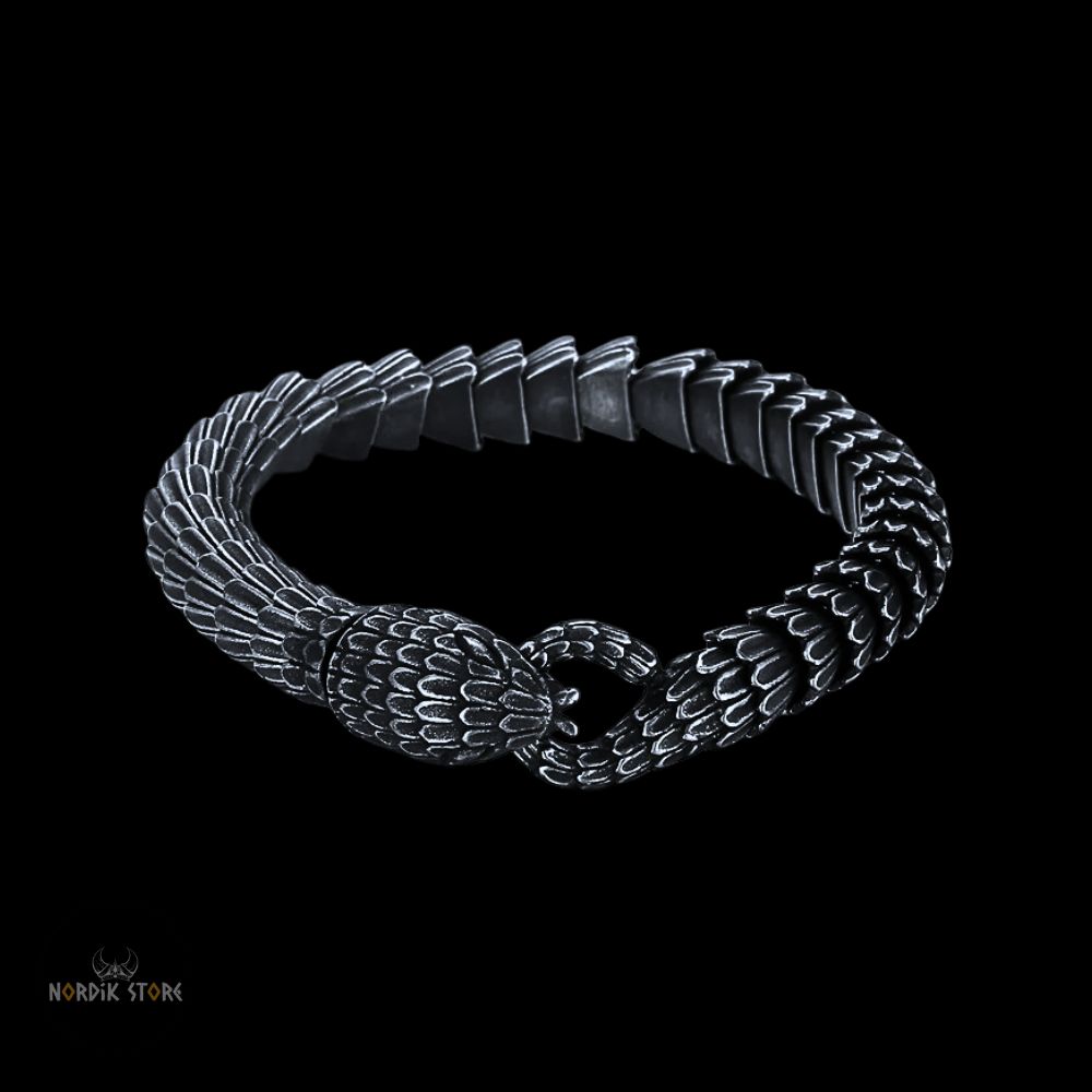 bracelet viking du serpent Jörmungandr en acier, cadeau