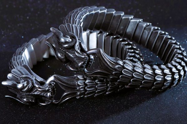 Bracelets dragon viking Nidhogg argent