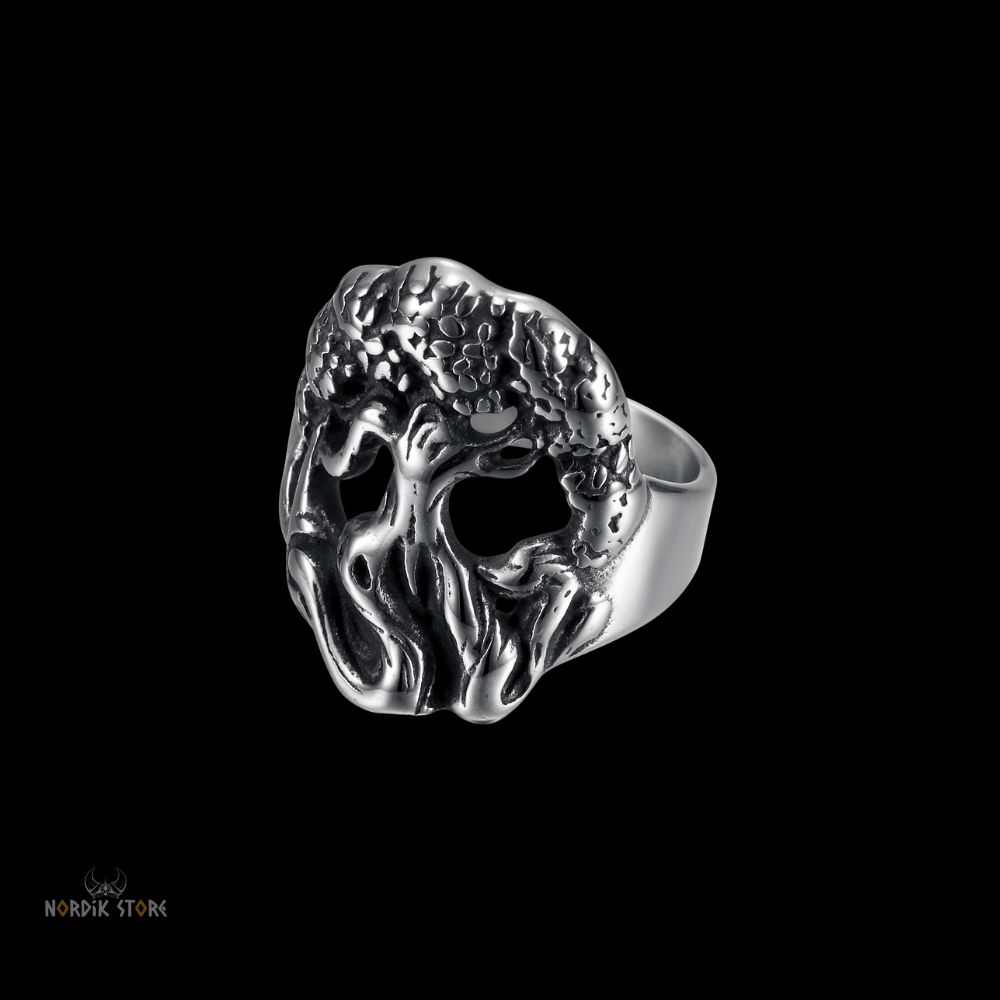 chevalière et bague l'Infini Yggdrasil en acier, cadeau homme