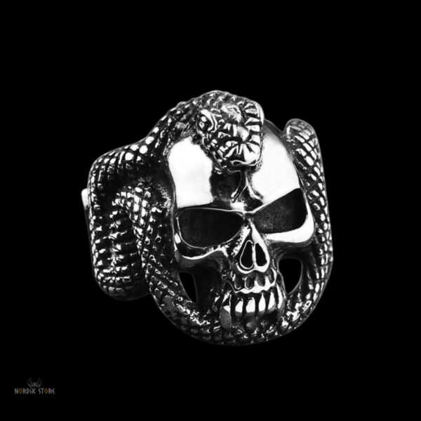 chevalière bague serpent de Midgard argent, cadeau homme