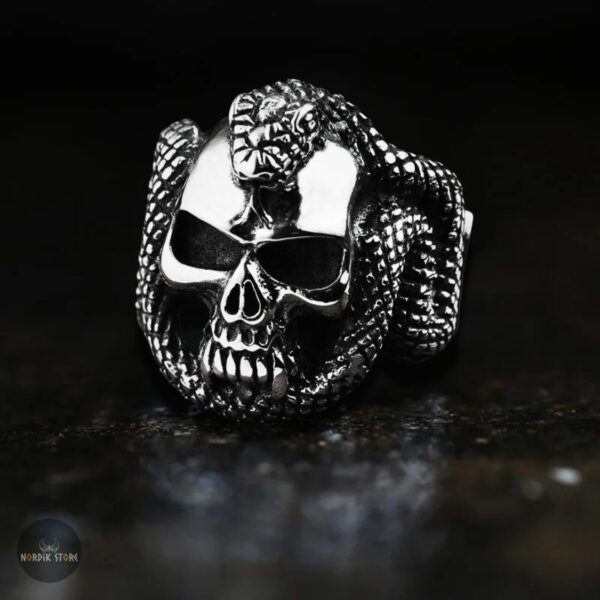 chevalière serpent de Midgard argent, cadeau