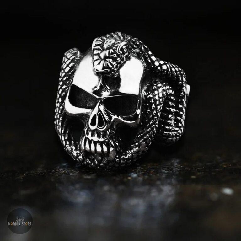 chevalière serpent de Midgard argent, cadeau