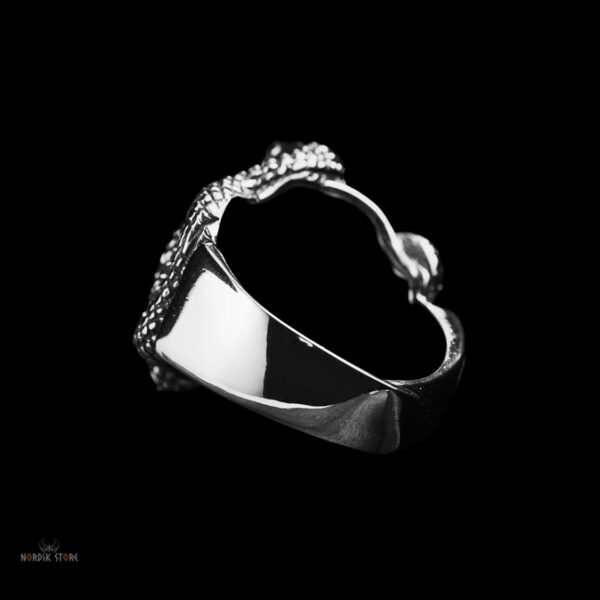 chevalière serpent de Midgard argent, cadeau homme