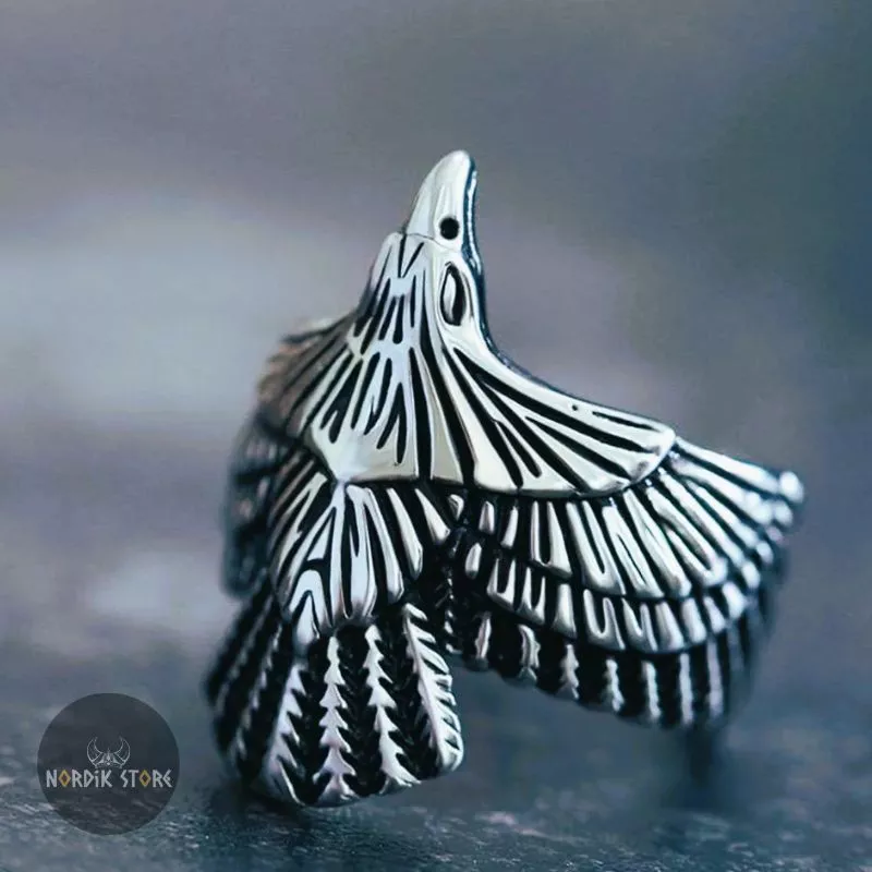 Chevalière viking aigle argent, cadeau