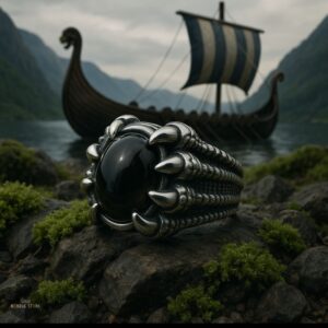 chevalière viking dragon griffes de Nídhögg, cadeau