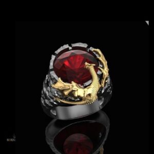 chevalière viking feu du dragon, cadeau homme