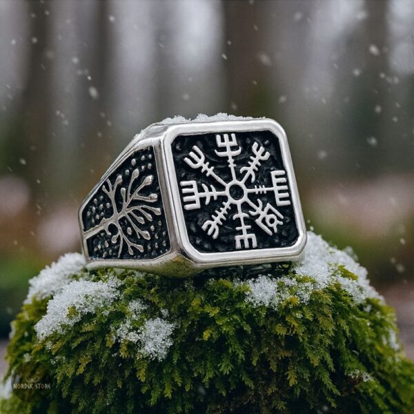 chevalière viking Vegvisir, cadeau homme