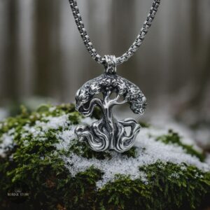 collier Arbre de Vie Yggdrasil en acier, cadeau