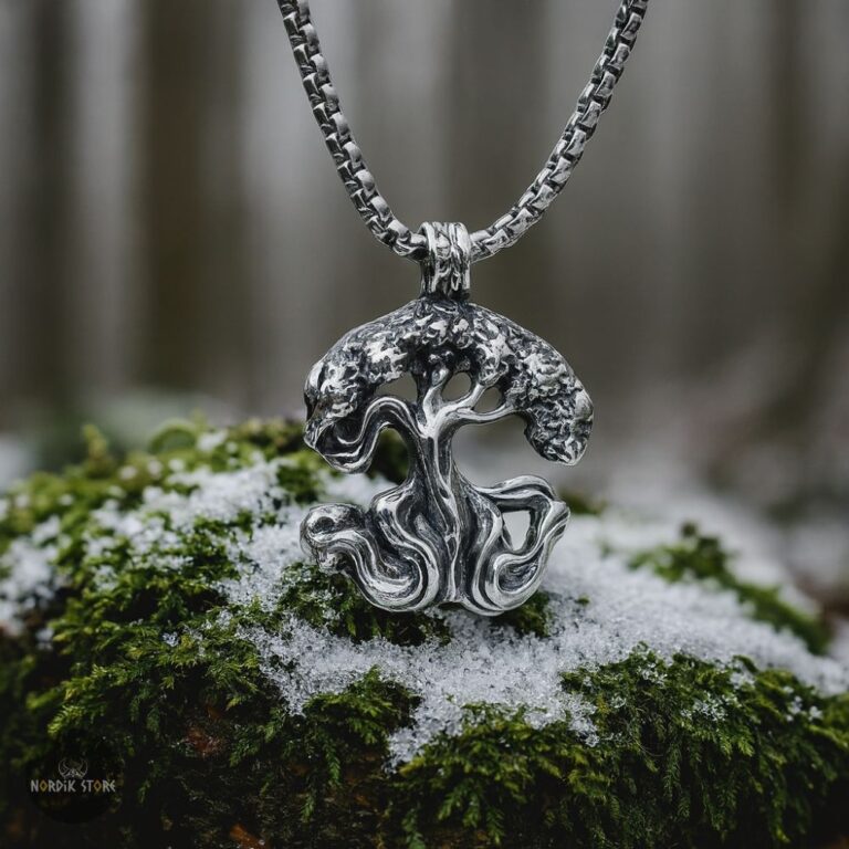 collier Arbre de Vie Yggdrasil en acier, cadeau