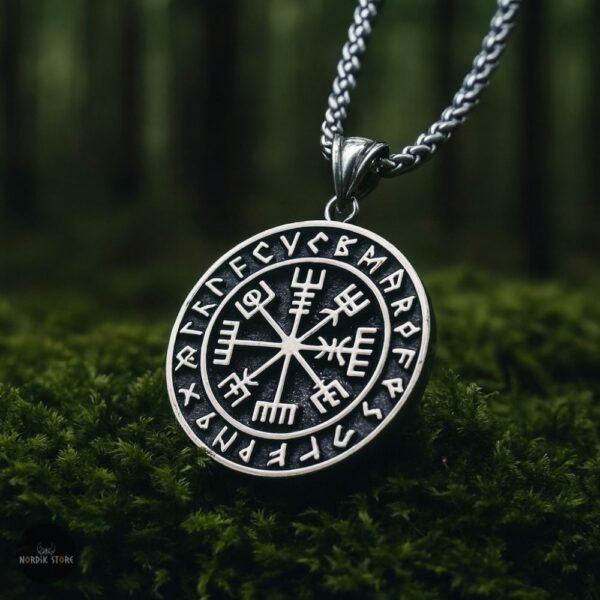 collier boussole viking Vegvisir, cadeau homme ou femme