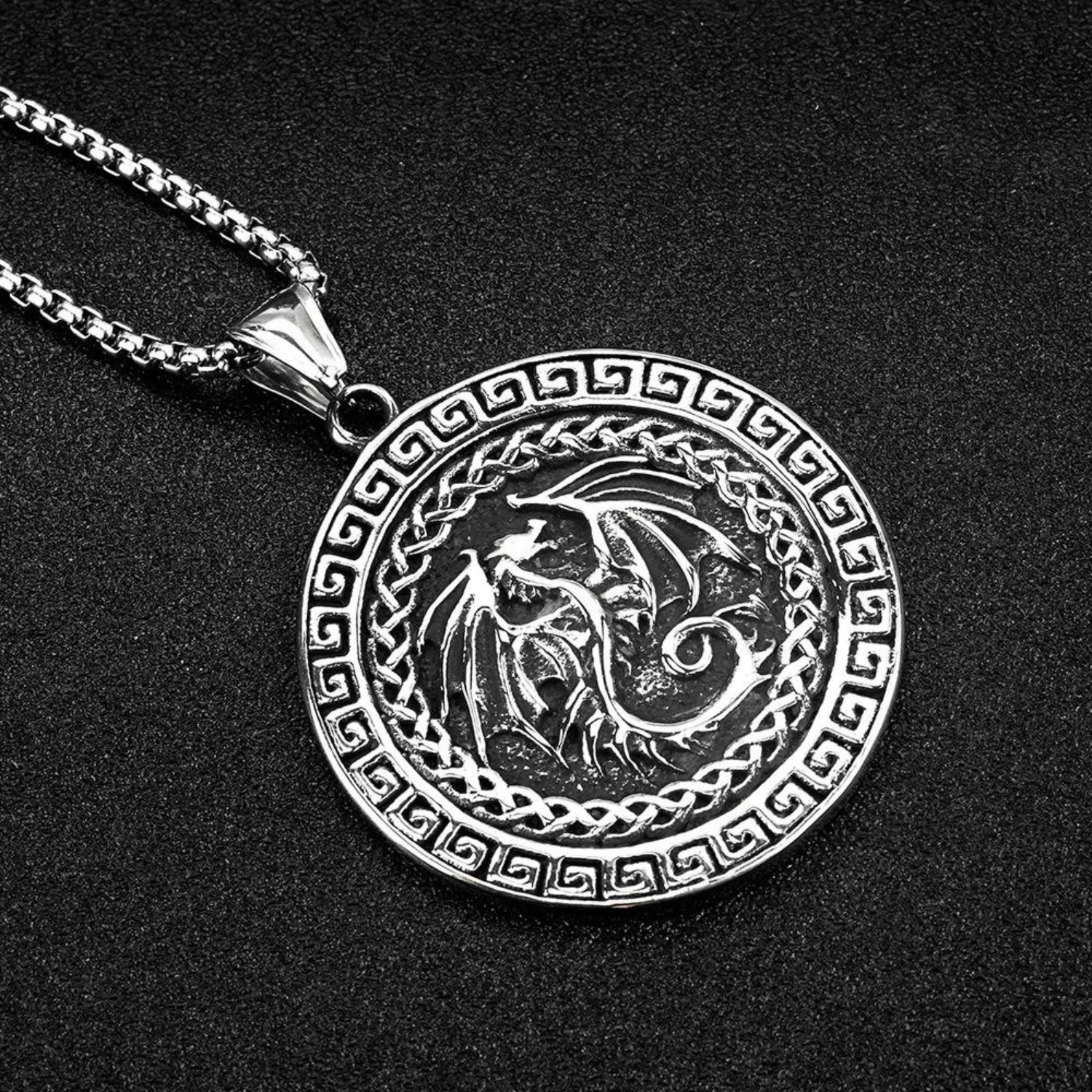 Collier feu du dragon argent