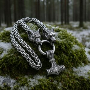 collier Mjöllnir les loups d'Odin, cadeau
