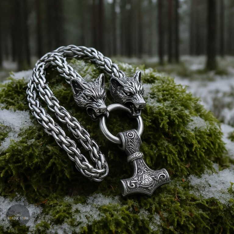 collier Mjöllnir les loups d'Odin, cadeau