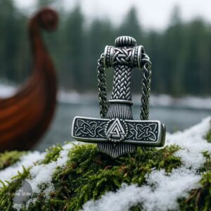 collier Valknut Marteau de Thor argent, cadeau homme