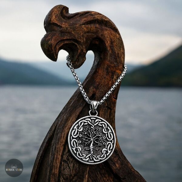 collier viking arbre de Vie sur la proue d'un drakkar, cadeau homme et femme