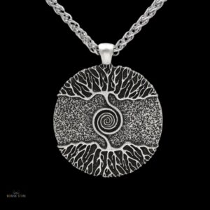 collier viking arbre de vie Yggdrasil argent, cadeau