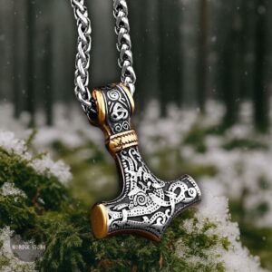collier viking foudre de Mjöllnir, cadeau