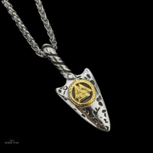 collier viking la Lance Valknut en acier or, cadeau