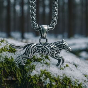 collier viking loup Sköll, cadeau homme femme