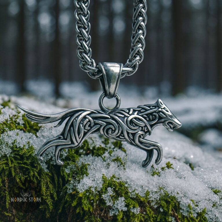 collier viking loup Sköll, cadeau homme femme