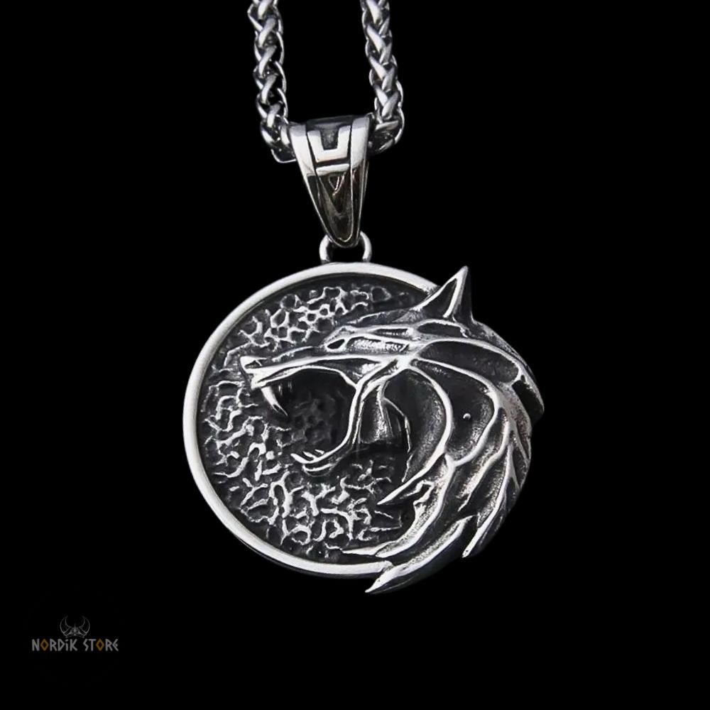 collier viking Loup Vánargand en argent, cadeau