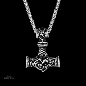 collier viking la magie de Thor en acier argent, cadeau