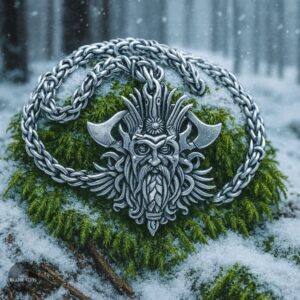 collier l'oeil d'Odin en argent acier, cadeau homme