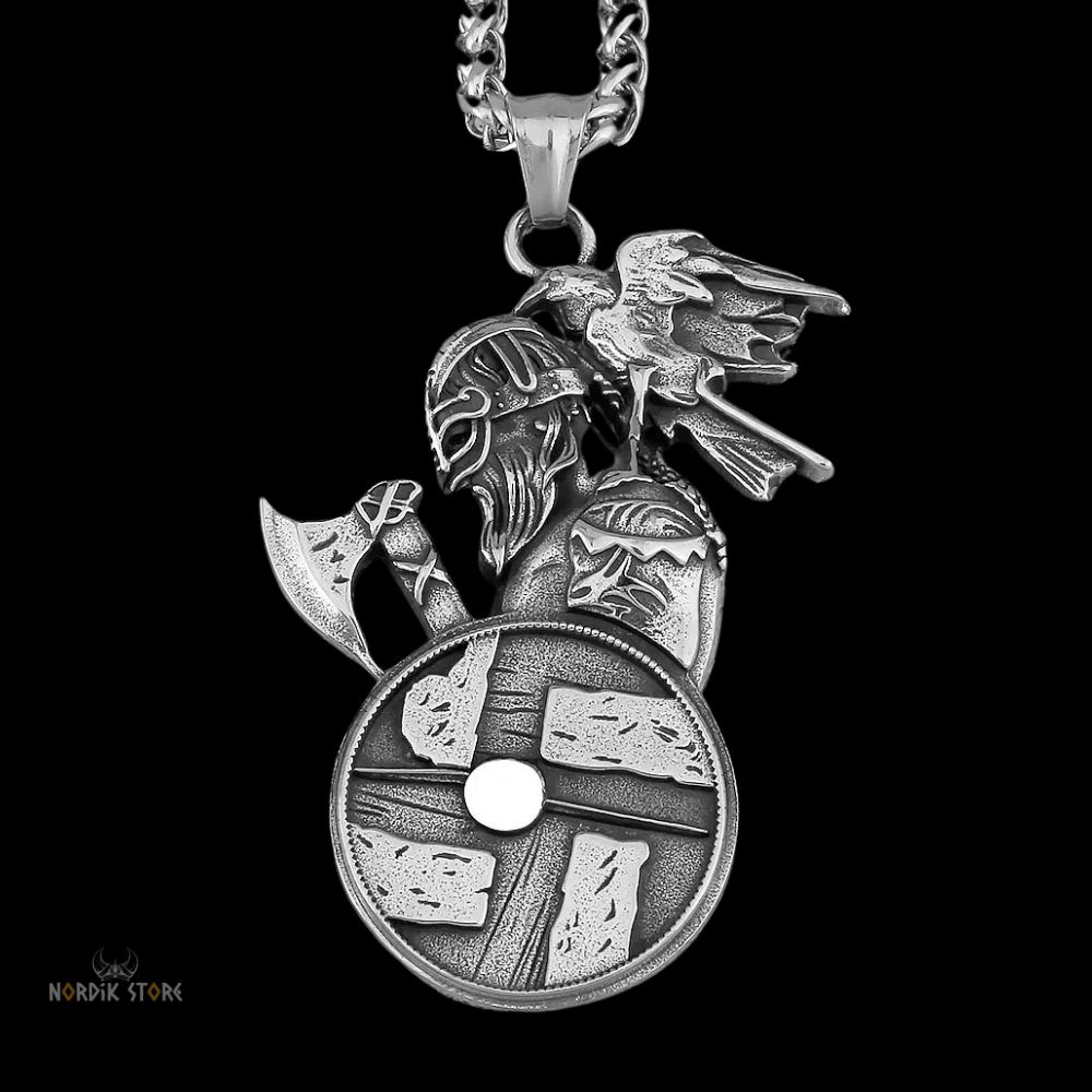 collier Viking Ragnarök en acier, cadeau homme