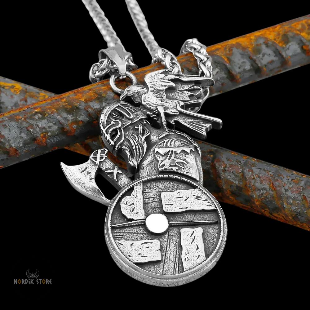 collier Viking Ragnarök en acier, cadeau