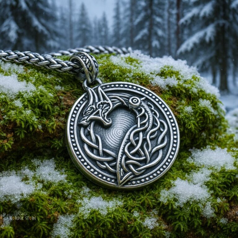 collier viking serpent des Mers Jormungandr, cadeau homme