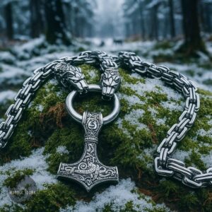 collier viking Thor et les loups d'Odin, cadeau