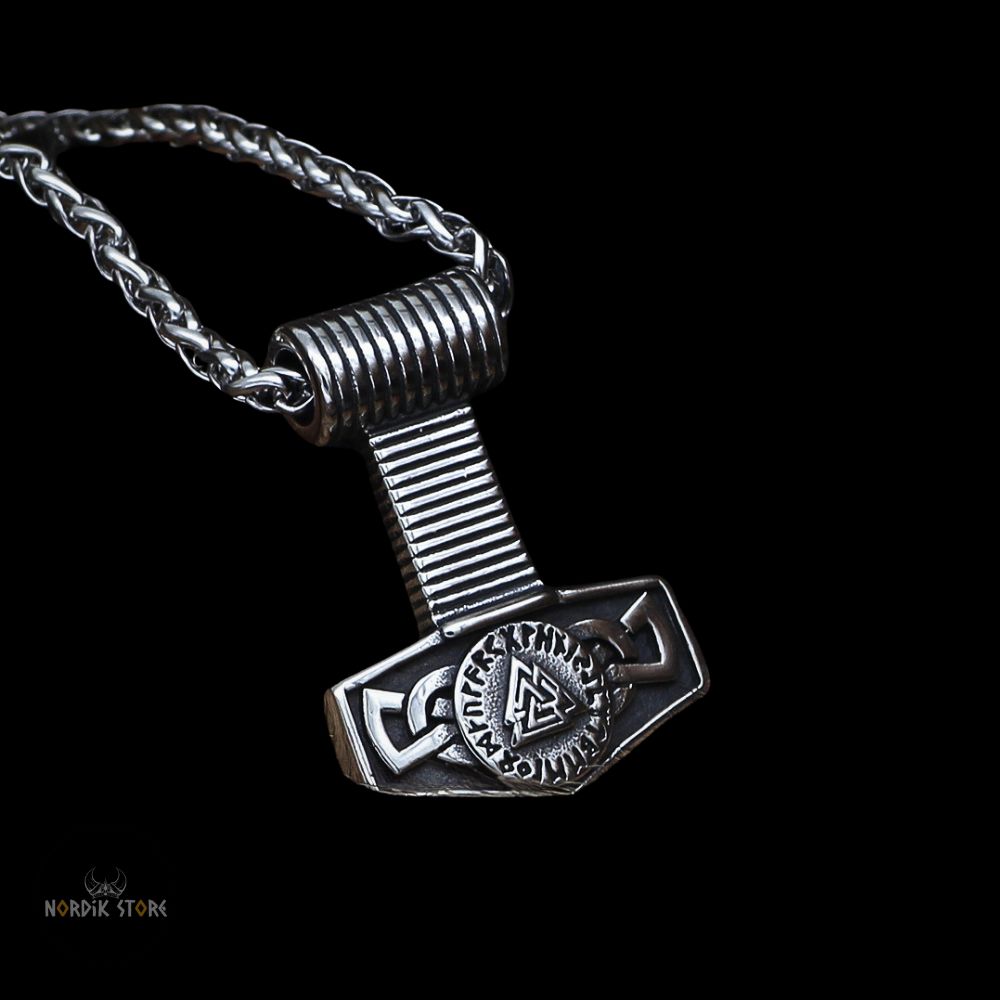 collier viking tonnerre de Thor en acier, cadeau homme