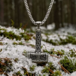 collier viking Yggdrasil marteau forgé, cadeau