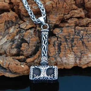 Collier viking Yggdrasil marteau forgé le Mjolnir