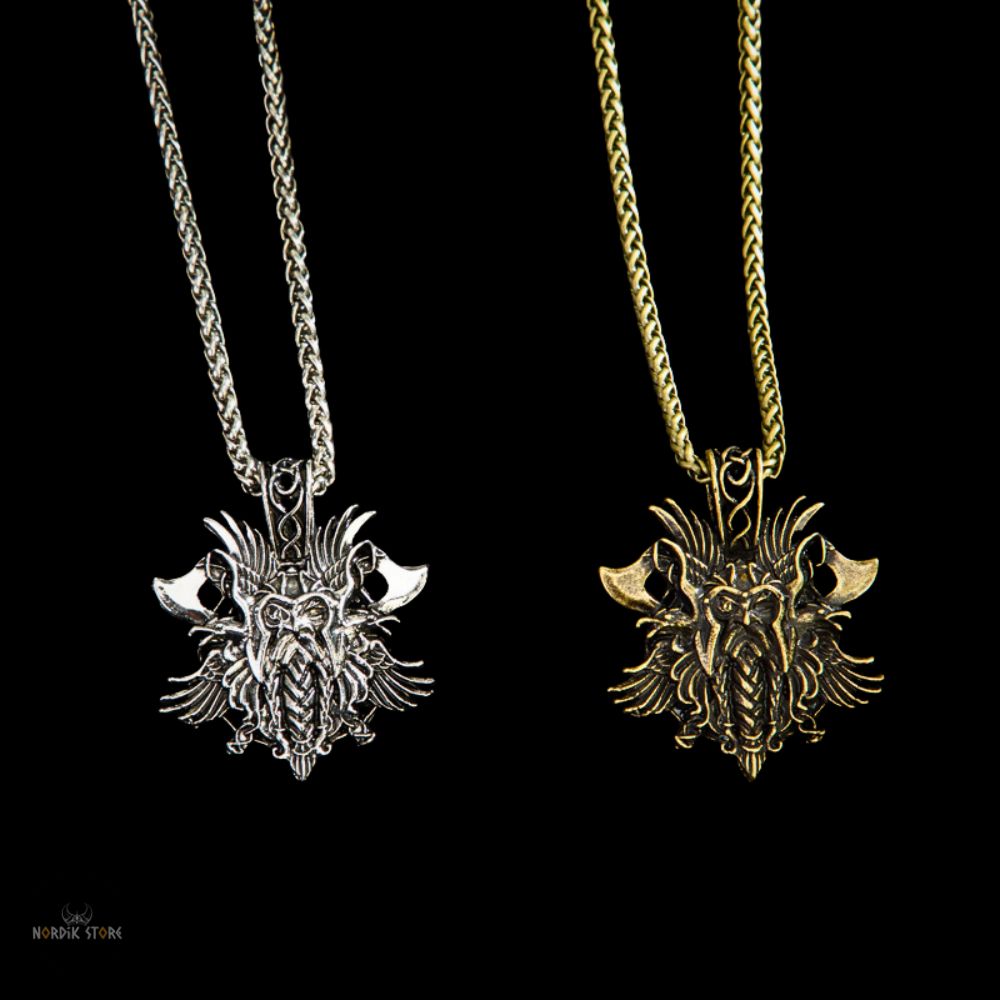 colliers vikings Odin argent et or, cadeaux