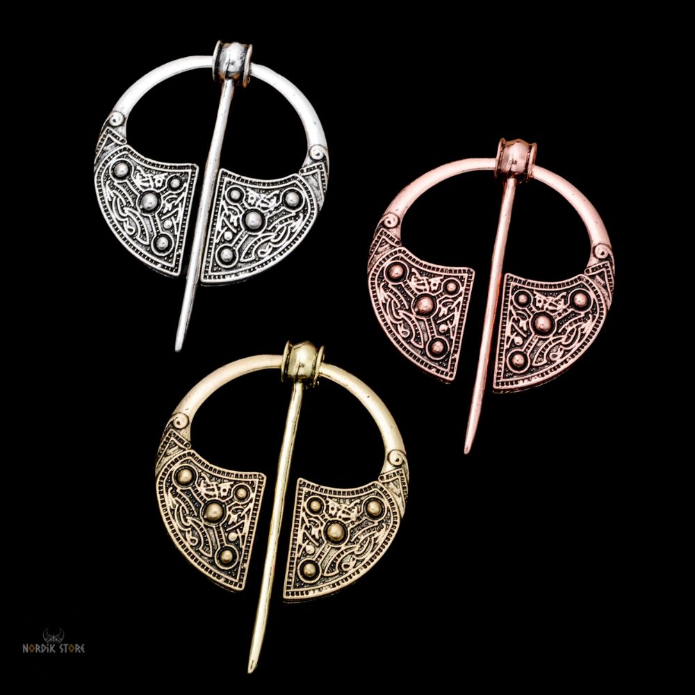 fibules vikings bouclier de Lagertha argent, bronze et cuivre, cadeaux