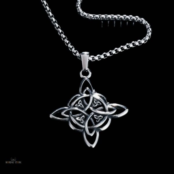 amulette entrelacs celtiques Triquetra en acier, cadeau homme