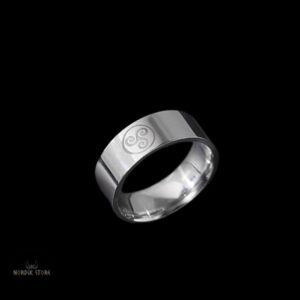 Bague celte Triskell en acier, cadeau homme