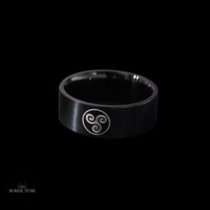 bague celte Triskell noir, cadeau homme