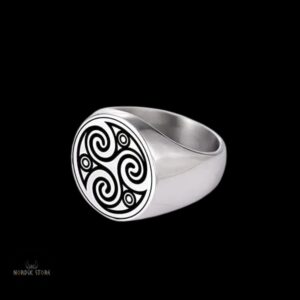 bague celtique Triskèle en acier argent, cadeau homme