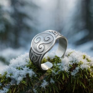bague celtique Triskelion en acier, cadeau